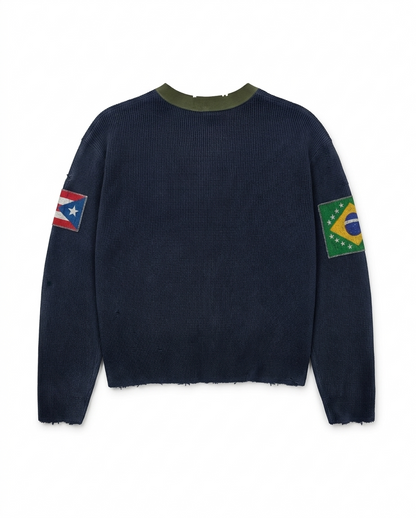 Navy Blue "Nationality" Sweater