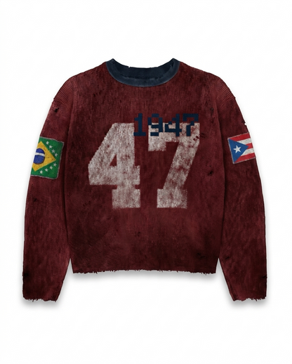 Red "Nationality" Sweater