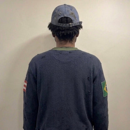 Navy Blue "Nationality" Sweater